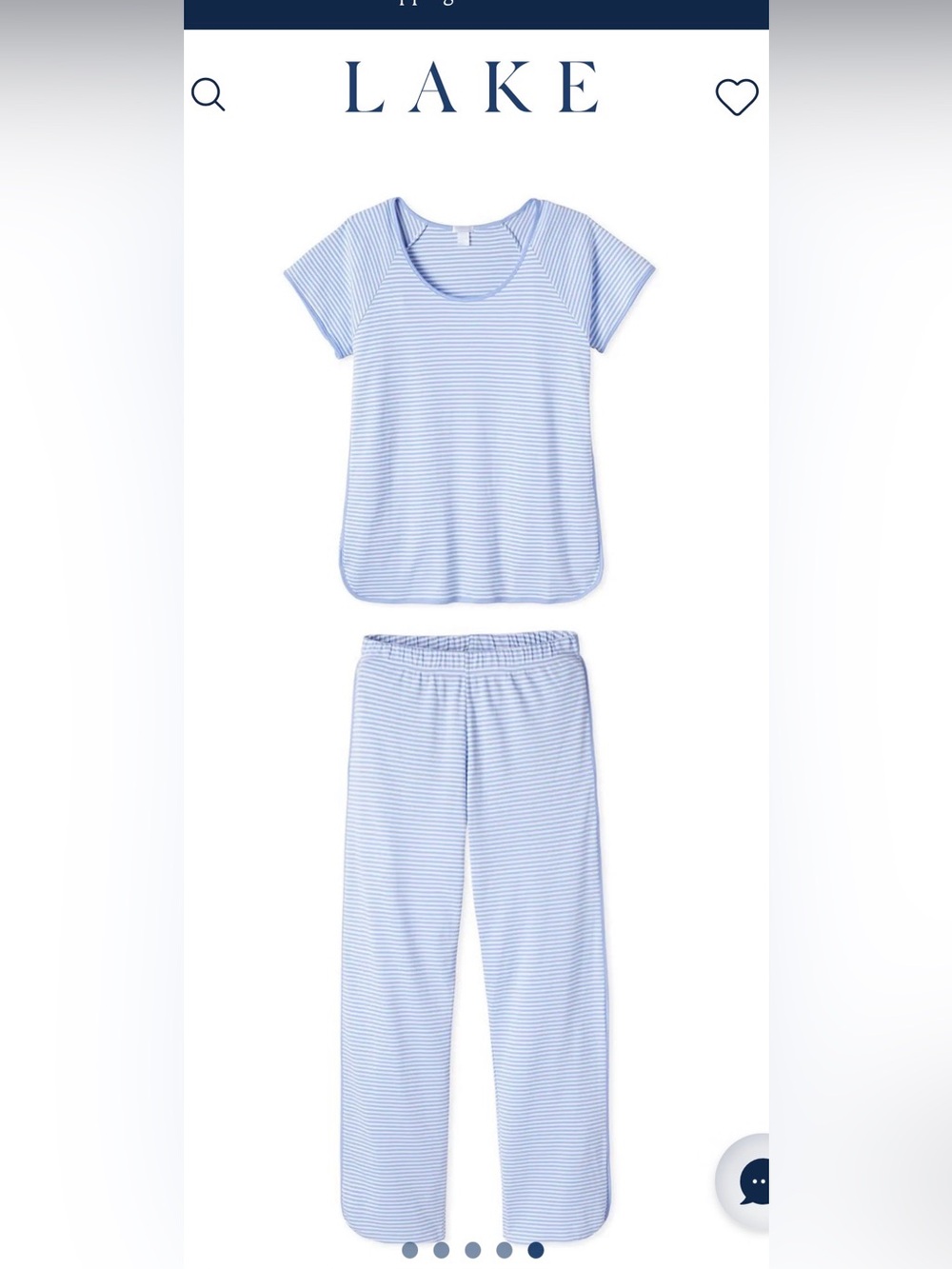 LAKE Pima Short-Long Pajama Set in Hydrangea NWOT